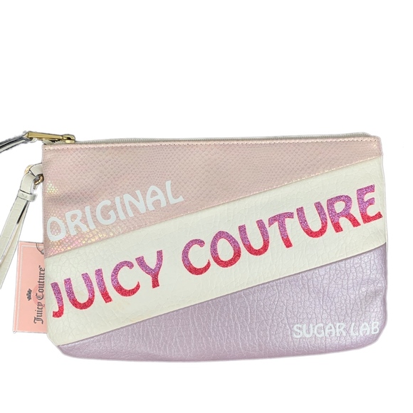 JUICY COUTURE Bag Wristlet Clutch Pink Purple White - Picture 5 of 6